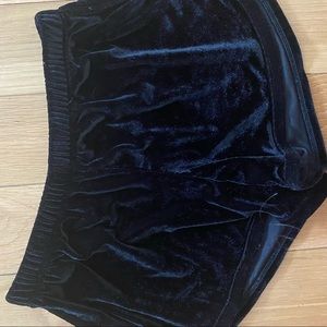 Black brandy Melville velvet shorts